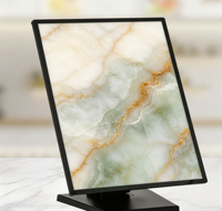 Boîte à lumière LED ultra-mince à cadre en aluminium, type tiroir, 2000 lumens, en verre, pour menu lumineux, panneau de prix, affichage vertical de commande sur bureau
