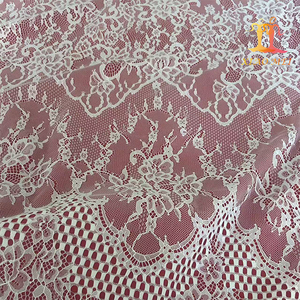 Venta al por mayor barato 100% poliéster francés nupcial pestañas encaje tela 2017 - Product Image 6