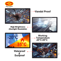 Monitor Industrial Táctil de 27 Pulgadas, Monitor Impermeable de Alto Brillo, Pantalla Capacitiva Antivandálica con Panel de PC Windows