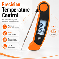 Termometer Daging Digital Lipat dengan Layar Bercahaya Putar dan Probe Suhu Makanan untuk BBQ dan Memanggang
