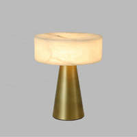 Lampe de table LED moderne et simple en albâtre espagnol et cuivre, lumière blanc chaud, AC 220V, éclairage décoratif pour la maison