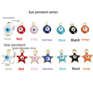 เครื่องรางดวงตาปีศาจ |   จี้ห้อยเคลือบทอง 18K PVD บนสแตนเลสสตีลเคลือบเงา รูปทรงนาซาร์ สำหรับทำสร้อยข้อมือ สร้อยคอ DIY - Product Image 2