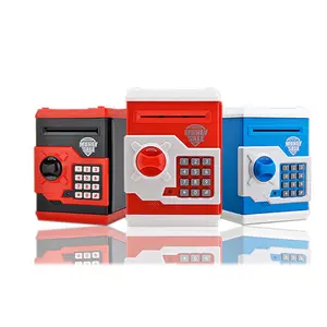 Cartoon Electronic ATM Password Piggy Bank Cash Coin Can Auto Scroll Paper Money Saving Box Gift for Kids (3 color to choose)