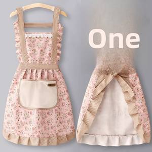 Grembiule da <span class=keywords><strong>donna</strong></span> senza maniche in cotone, impermeabile e antimacchia, con ampio taschino, ideale per uso domestico, cucina e catering - Product Image 4