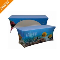 Prix de gros 4ft 5ft 6ft 8ft chemin de table personnalisé publicité couverture de table ajustée nappe extensible pour salon