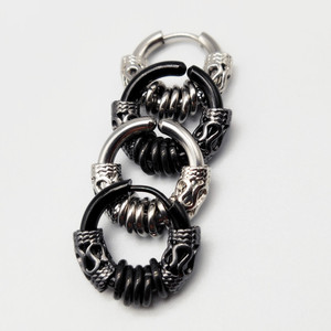 <b>Clip</b>-<b>on</b> <b>Earrings</b> Dragon Pattern Titanium Steel Unisex Fashion Jewelry - Product Image 1