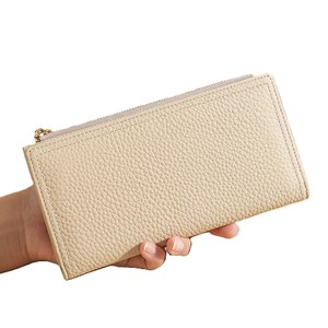 <span class=keywords><strong>Portafoglio</strong></span> da donna in vera pelle di mucca Beige ciottolo con cerniera RFID <span class=keywords><strong>portafoglio</strong></span> portamonete portamonete portamonete con <span class=keywords><strong>pochette</strong></span> per donna - Product Image 5