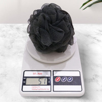 Gmagic Offre Spéciale Black Mesh Shower Loofah Pouf Ball Bamboo Charcoal Bath Sponge For Body Exfoliating