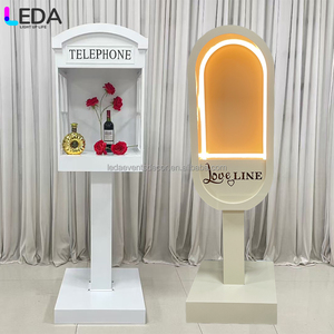 LEDA ha condotto la luce della striscia di luce decorazione cabina telefonica Stand foto puntelli Mini messaggio scatola telefonica per la festa di nozze - Product Image 6