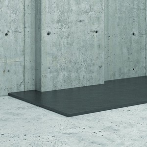 Piatto Doccia Moderno Kamalu 160x100 Colore Ardesia Nera con Effetto Pietra per Bagni di Casa e Hotel in Ceramica Resina Acrilica SMC - Product Image 4