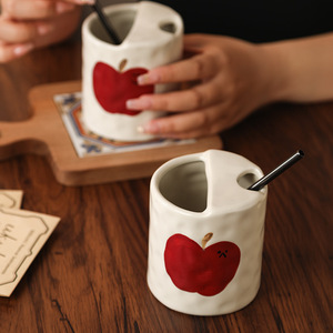 Tazza da Viaggio in Ceramica Stile Americano Cartoon per Caffè, Latte, Tè - Product Image 1