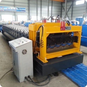 Tuile de toit en aluminium de contrôle de PLC faisant la machine avec la presse de vol et le dispositif de coupe - Product Image 1