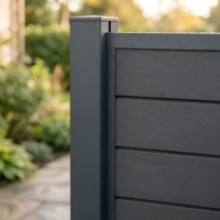 Système de clôture modulaire en aluminium à lattes horizontales facile à assembler, revêtement poudré, pour projets de clôtures de jardin, escaliers, villas et hôtels