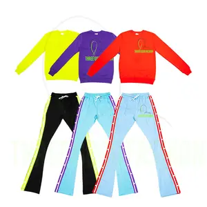 Sweatshirt के पक्ष बटन टहलना सूट खड़ी Sweats जॉगर्स पुरुषों Sweatpants पुरुषों जहां जॉगिंग सूट सेट Sweatsuit