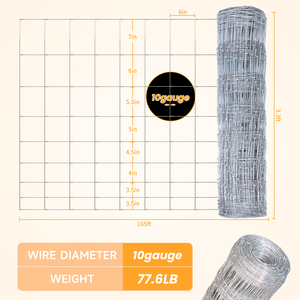 Clôture en fil métallique durable galvanisé à haute résistance avec articulations à charnière pour les élevages de bovins, de moutons et de cerfs - Product Image 1
