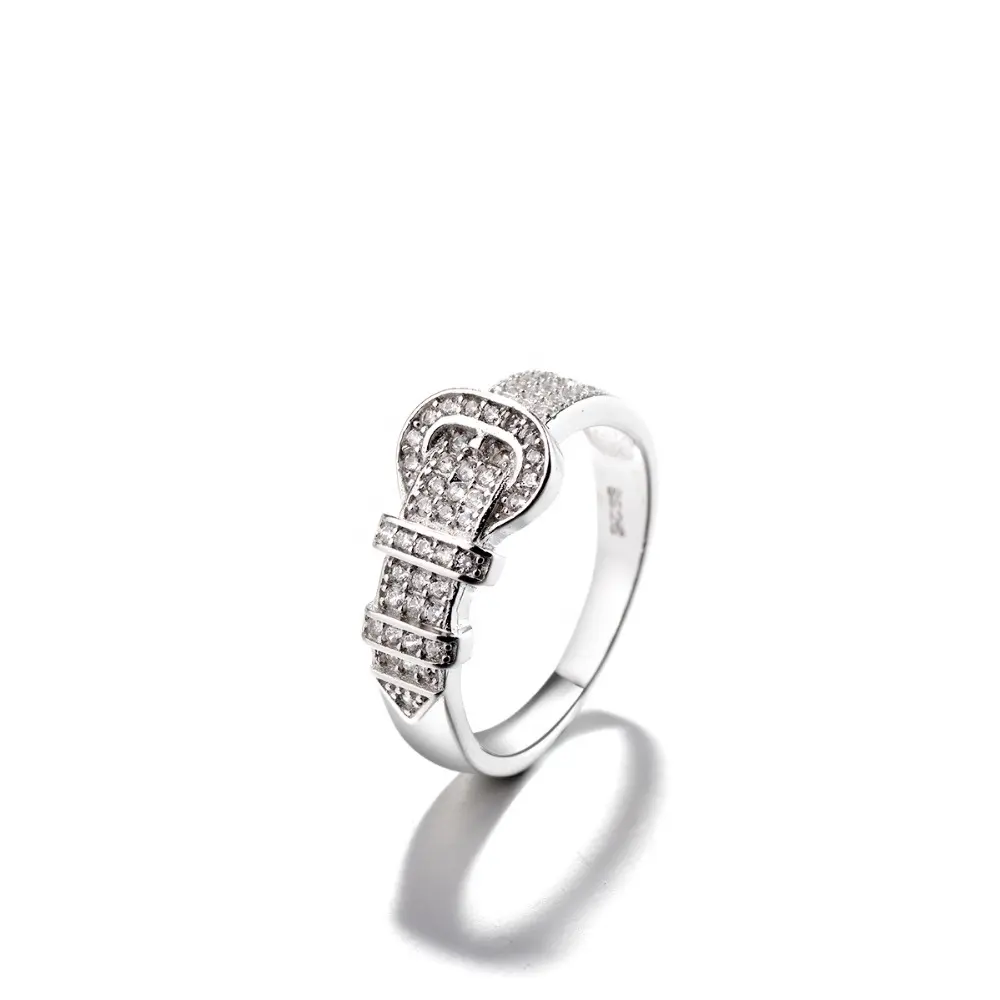 रोमांटिक मूल्य गहने चांदी बेल्ट गहने 925 स्टर्लिंग अंगूठी बैंड आकार की अंगूठी