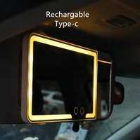 Miroir de courtoisie de pare-soleil de voiture LED rechargeable 60pcs LED lumières grossissantes miroir cosmétique rétroviseurs personnalisés