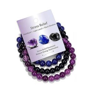 Bracelet extensible perlé pour homme en hématite Ximang, œil de tigre et lapis-lazuli, vente chaude transfrontalière - Product Image 1