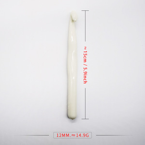 White Plastic <b>Crochet</b> <b>Hook</b> 3.0-12MM Thickened Crystal Single Headed Yarn Knitting Tool Craft Supplies - Product Image 3