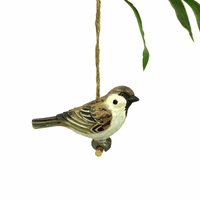 Ornement d'oiseau artisanal en bois décoratif peint à la main, sculpture sur bois d'oiseaux