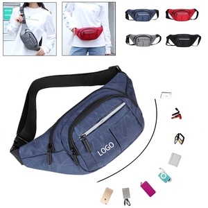 Sac banane unisexe d'extérieur, pochette pratique pour téléphone, sac à bandoulière en nylon avec fermeture éclair, sac banane élégant pour le voyage - Product Image 2