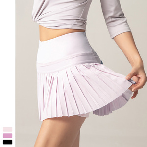 Lulu rok tenis pinggang tinggi lipit, rok tenis, celana olahraga, bisbol, Fitness, rok Gym, rok tenis, pinggang tinggi, musim panas - Product Image 2
