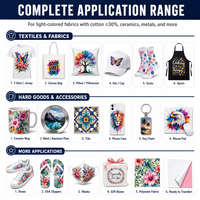 Papier de transfert par sublimation format A4 (8,27 x 11,69 pouces) 100 g/m², 100 feuilles, impression instantanée, pour vêtements, logo, tasses