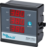 91x91mm 3 in 1 Tiga Fasa Display Mini Voltmeter Digital 3 Fasa