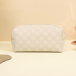 Almacenamiento <span class=keywords><strong>de</strong></span> gran capacidad <span class=keywords><strong>de</strong></span> gama alta <span class=keywords><strong>para</strong></span> <span class=keywords><strong>mujer</strong></span>, portátil <span class=keywords><strong>para</strong></span> neceser, Neceser <span class=keywords><strong>de</strong></span> maquillaje a cuadros Simple, bolsas <span class=keywords><strong>de</strong></span> cosméticos impermeables, estuches - Product Image 2