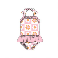 Élégant dos nu imprimé personnalisé Maillot de bain bébé filles en dentelle Maillot de bain confortable à séchage rapide pour enfants