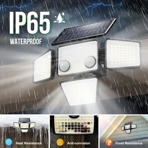 Solar Flood <b>Lights</b> Dual <b>Motion</b> <b>Sensor</b> Security Outdoor Adjustable Garden Wall for Patio Garage Porch FX-035 Garden Security Ligh - Product Image 5