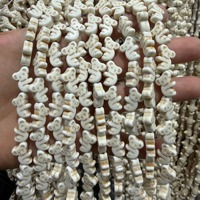 Perles en pierre howlite blanches et turquoise en forme de petits animaux mignons (girafe, tortue, chien, ours, poisson, éléphant) pour la fabrication de bijoux DIY