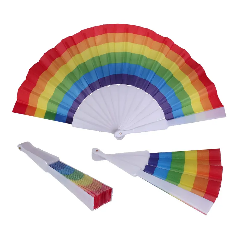 LGBT Günstige Großhandel Custom Rainbow Gay Pride Folding Hand Fan