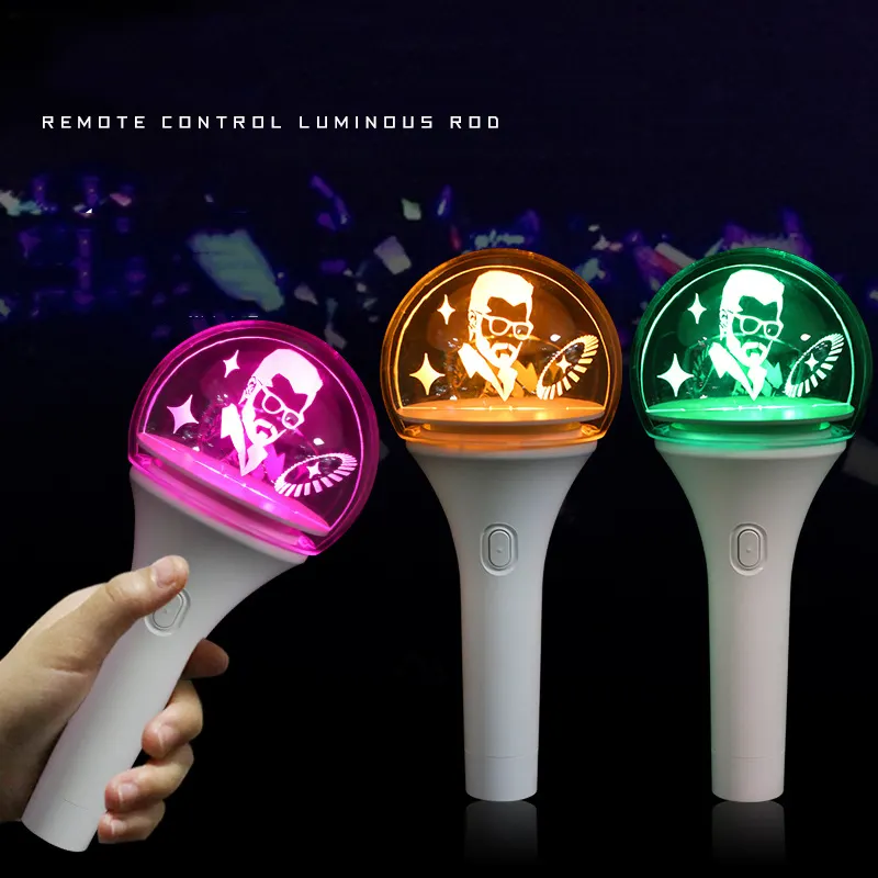 Custom LOGO Acrylic Ball Glowing Stick Concert Led Cheering Props Kpop Light Stick for Party Sports Events