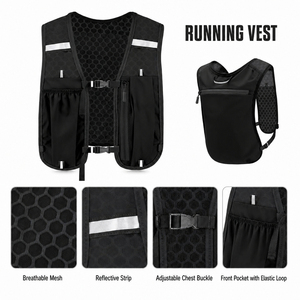 Chaleco Deportivo Reflectante LUPU con Malla, Bolsillos Múltiples, Ajustable, para Correr, Personalizable OEM ODM - Product Image 3