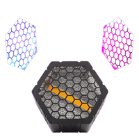 Projecteurs de scène hexagonaux rétro en métal, LED Pixel Blinder avec émetteur DMX sans fil, éclairage de fond plat 200W pour DJ, bars et événements.