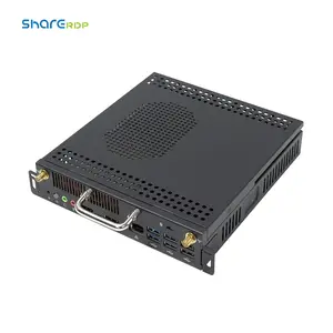 SHARE Custom Computer OPS Box 12V Core I5 5200U Barebone ARM Fanless Mini Linux Embedded PC 2 Ethernet With RS232