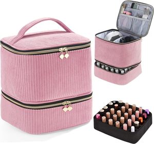 Bolsa de almacenamiento de esmalte de uñas al por mayor de fábrica de muestra gratis bolsa de almacenamiento de herramientas de mejora de uñas bolsa de aceite esencial cosmético de doble capa - Product Image 4
