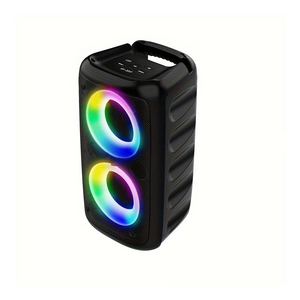 Sonido Bocina Partybox พร้อมไมโครโฟนซับวูฟเฟอร์คู่เปลวไฟเบสหนักไฟ LED สีสันสดใสลำโพงคาราโอเกะ - Product Image 1