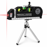 Niveau laser industriel HYTD HY-BPHR rouge avec ruban à mesurer intégré 3mm/5m, auto-nivelant, alimenté par batterie, garantie 1 an, pour bricolage à domicile