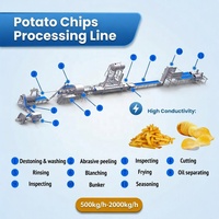 1500kg/uur Turnkey productielijn voor aardappelchipsfabriek, aardappelchips productiefabriek, machine voor het maken van snackchips, verwerking van chips