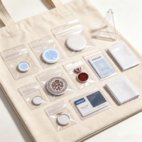 Pochettes en PVC personnalisées à fermeture éclair sur trois côtés pour le rangement des boucles d'oreilles, des pierres précieuses, des bracelets et des objets de collection