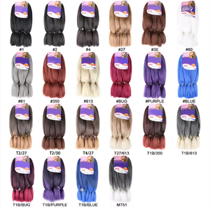 Cheveux synthétiques pré-étirés Yaki pour tresses, 6 paquets/pack, 400 grammes, attaches incluses - Product Image 4