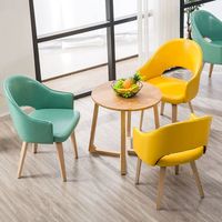 Fauteuil d'appoint monoplace en bois massif, style nordique moderne et minimaliste, avec dossier rembourré, démontable pour l'ameublement domestique