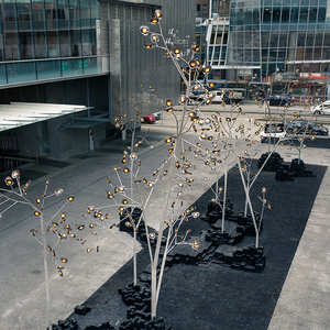 Kim loại hiện đại mô phỏng sáng cảnh quan trang trí cho ngoài trời lớn bằng thép không gỉ cây điêu khắc vườn ánh sáng - Product Image 3