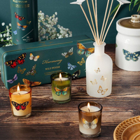 Benutzer definierte Etiketten Verpackung natürlich duftenden Soja wachs Holzglas Mini Kerze Luxus Glas Glas Kerze Aroma Hochzeit Geschenkset