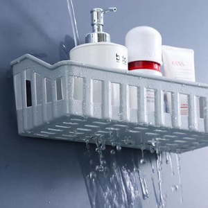 Étagère de rangement simple pour salle de bain, sans perforation, murale, pour articles de toilette - Product Image 3