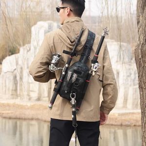 แพ็คเหยื่อแบบ2ก้านน้ำหนักเบามากผ้าอ๊อกซ์ฟอร์ดกันน้ำมี600D 20-30L ความจุสำหรับจัดเก็บอุปกรณ์กลางแจ้ง - Product Image 4