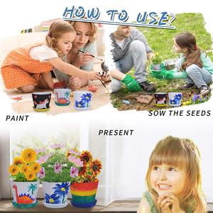 Anak-anak Kerajinan Menanam Panci Bunga Tumbuh Menggambar Mainan Set untuk Anak-anak Seni Kerajinan Buatan Tangan - Product Image 4