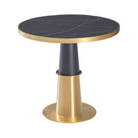 (SP-RT598) Table de salle à manger Uptop en acier inoxydable doré, tables de restaurant, tables carrées de restaurant, table de café en marbre artificiel